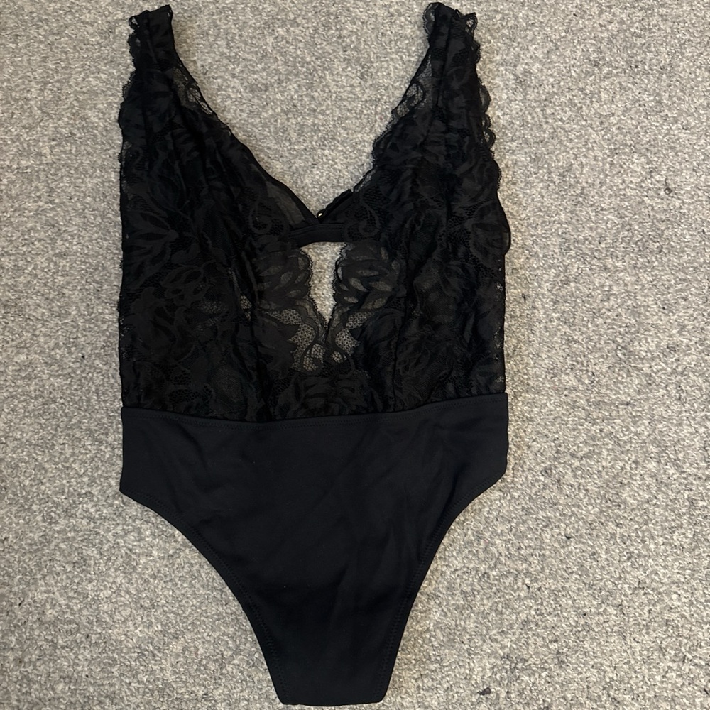 Elegant Black Lace Bodysuit